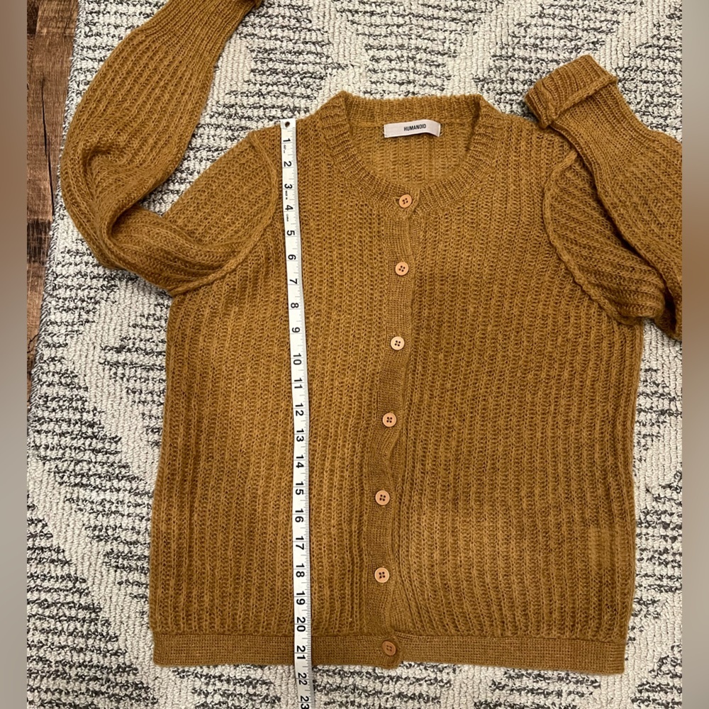 Humanoid Knit Crochet Wool Mohair blend cardigan sweater - Picture 4 of 5